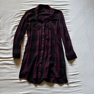 Rock and Republic Checkered Button-up Shirt Dress